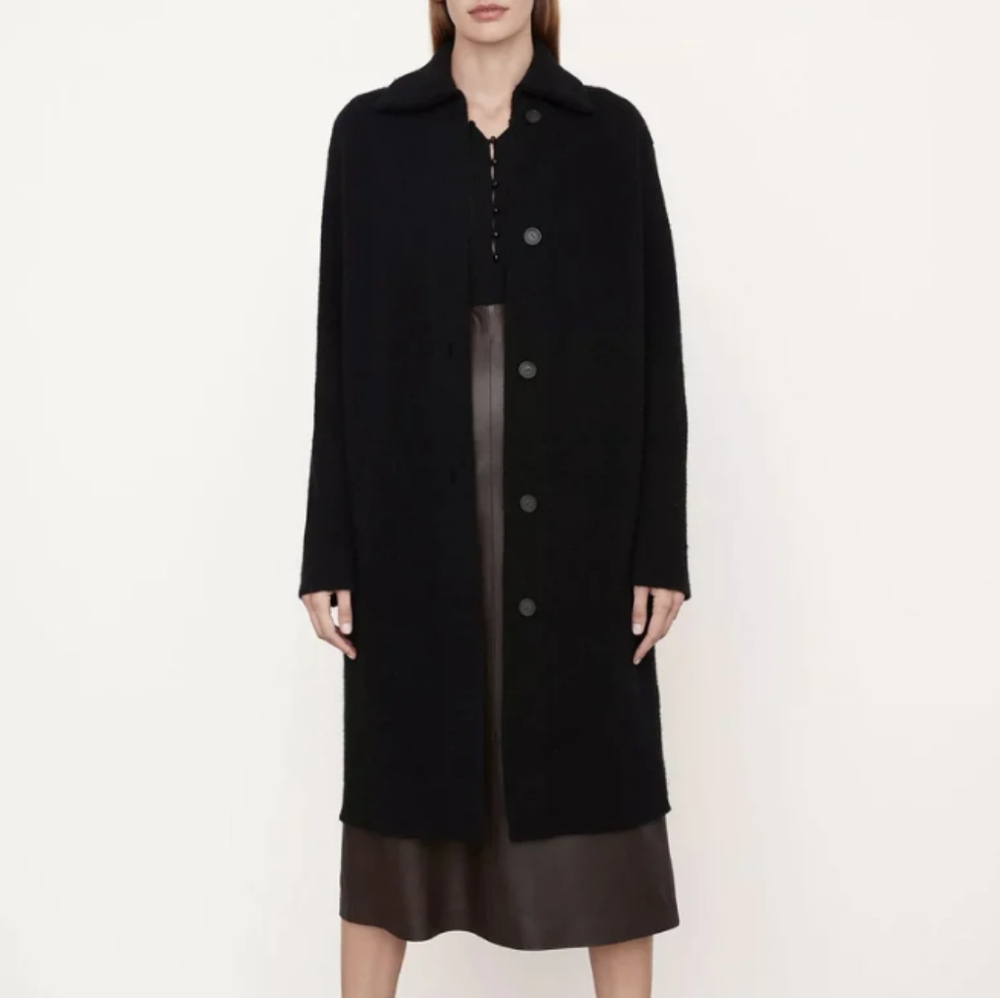 London Fog. Long Wool Coat. Black. 6P